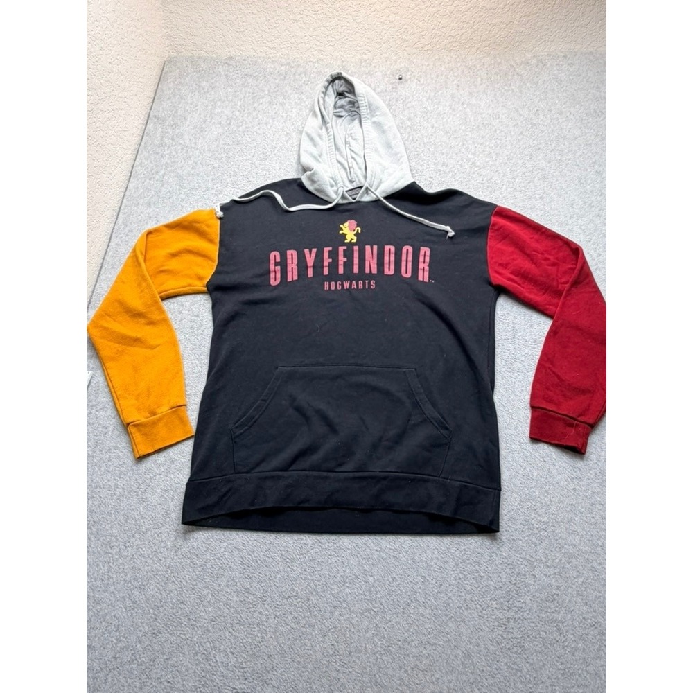Harry Potter Gryffindor Hogwarts Colorblock Hoodie Black Gold Red Grey Medium